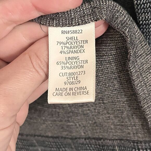 Max Studio Womens Boyfriend Blazer Size M  Gray Plaid Open Front Knit Stretch - Picture 5 of 8